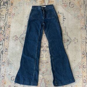 J Brand Dark Blue Wide Leg Jeans